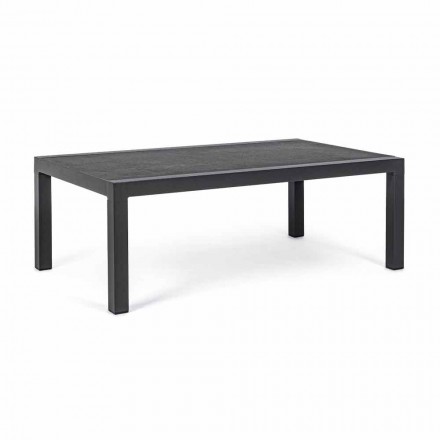 Outdoor Coffee Table with Aluminum Base and Ceramic Top - Maino Viadurini