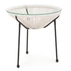 Outdoor Steel Coffee Table with Designer Glass Top - Spumolizia Viadurini