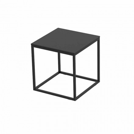 Outdoor Coffee Table in Aluminum and Square Black Laminate - Suave by Vondom Viadurini