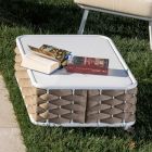 Outdoor Coffee Table in Aluminum and Hand Woven Fabric - Reda Viadurini