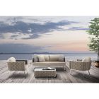 Outdoor Coffee Table in Aluminum and Hand Woven Fabric - Reda Viadurini