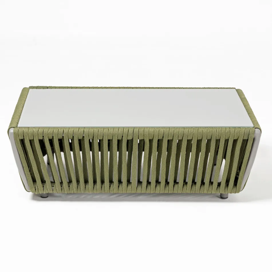 Outdoor Coffee Table in Aluminum and Woven Fabric - Eugene Viadurini