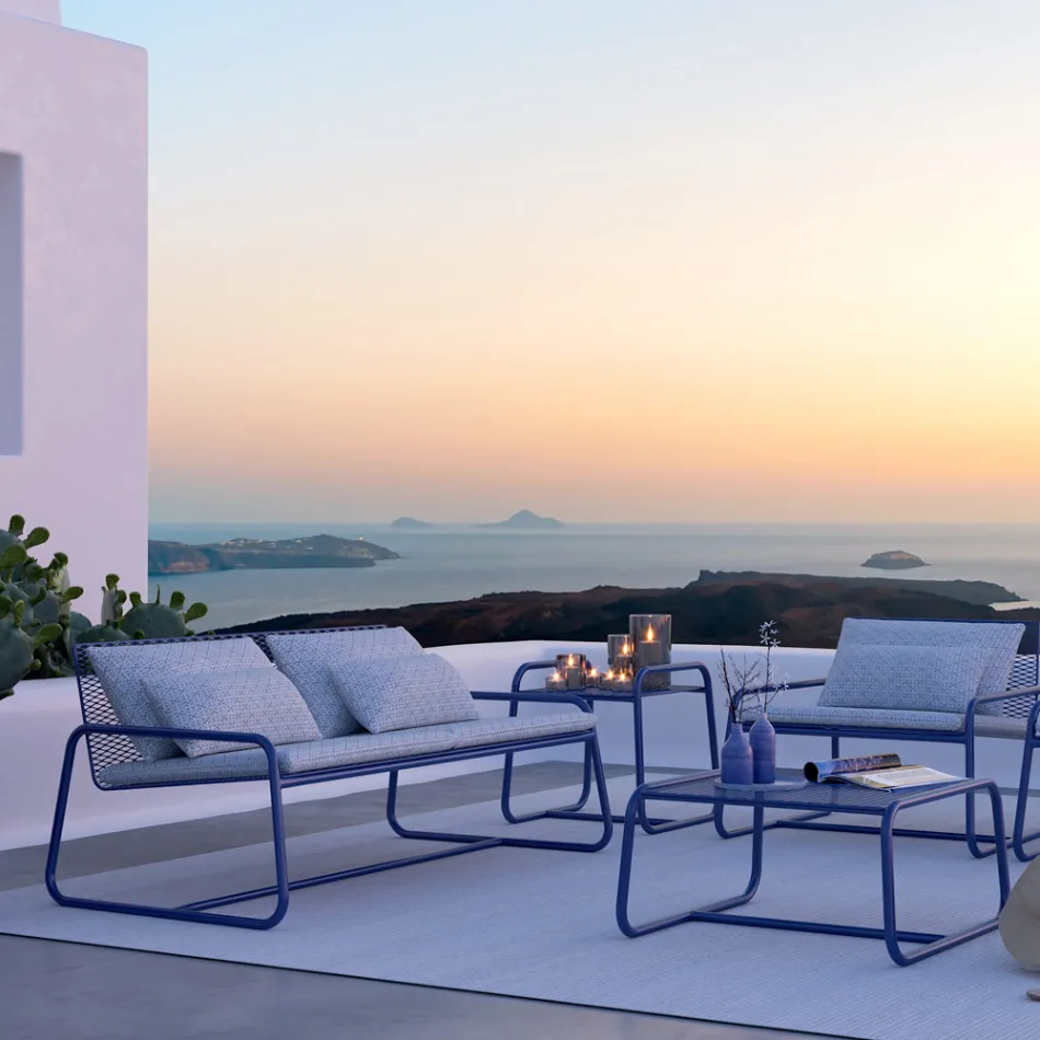 High Quality Colored Metal Outdoor Coffee Table Made in Italy - Karol Viadurini