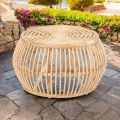 Outdoor Coffee Table in Natural Rattan Woven Completely by Hand - Bellaria