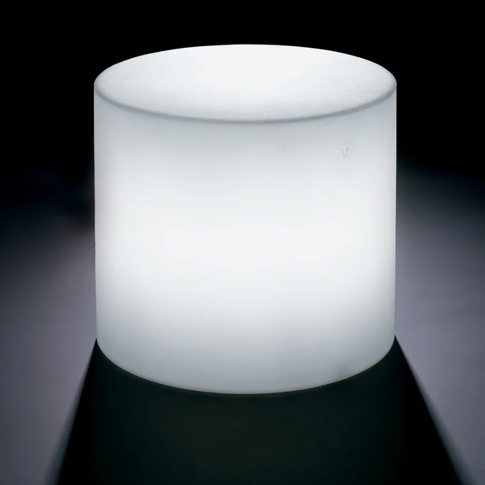 Derti - Illuminated Outdoor Table in Pearl Polyethylene Made in Italy Viadurini