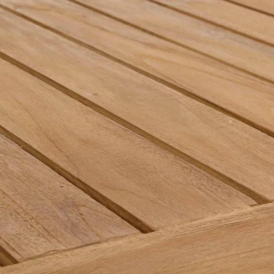 Homemotion Modern Teak Wood Outdoor Table - Luanaedmea Viadurini