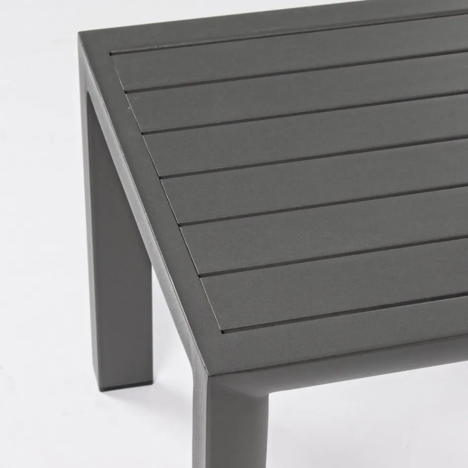 Square Outdoor Coffee Table in Painted Aluminium, Homemotion 2 Pieces - Marius Viadurini