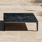 Square Outdoor Coffee Table in Aluminum and High Quality Stoneware - Filomena Viadurini