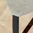 Square Outdoor Coffee Table in Aluminum and High Quality Stoneware - Filomena Viadurini