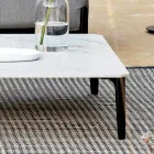 Square Outdoor Coffee Table in Aluminum and High Quality Stoneware - Filomena Viadurini