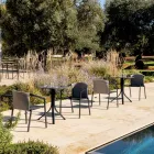 Round Reclining Outdoor Coffee Table with 3 Legs in Aluminum 2 Colors - Filomena Viadurini