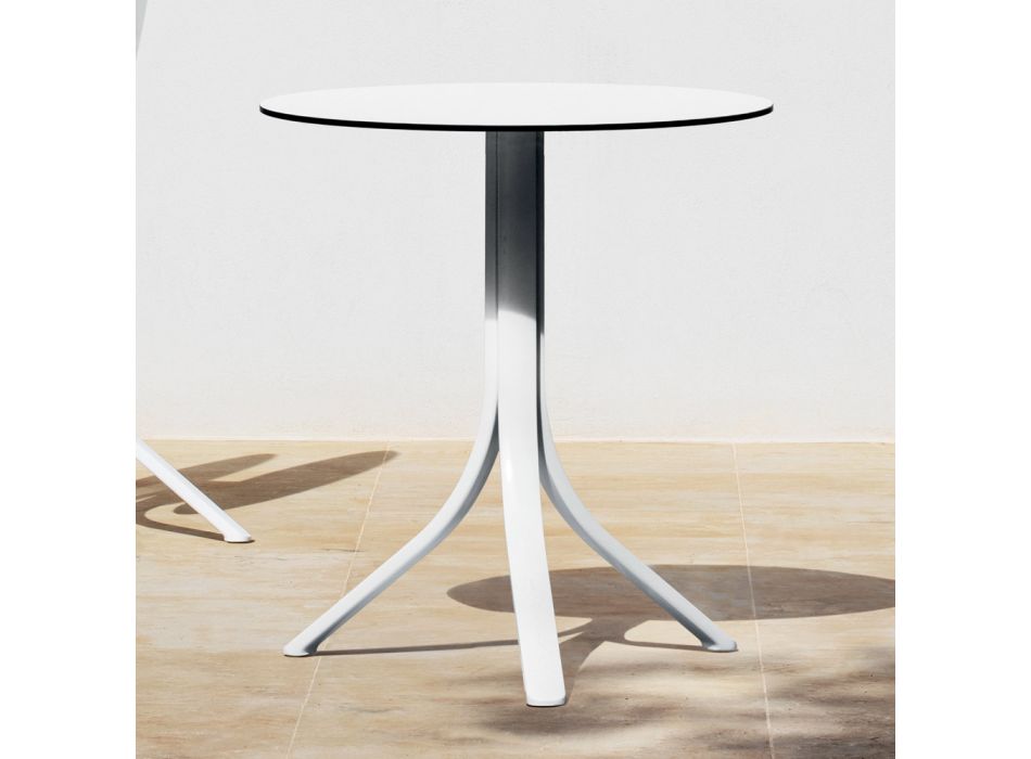 Round Reclining Outdoor Coffee Table with 3 Legs in Aluminum 2 Colors - Filomena Viadurini