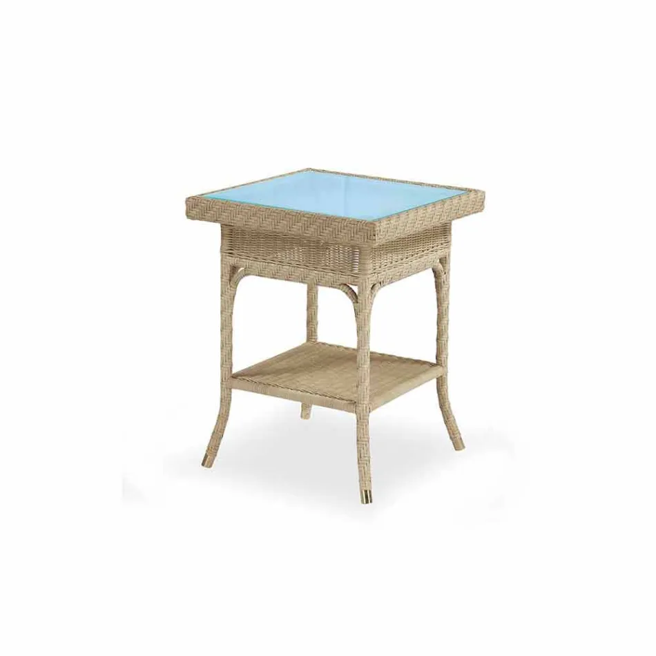 Coffee Garden 56x56 cm hand-woven polyethylene Chad Viadurini