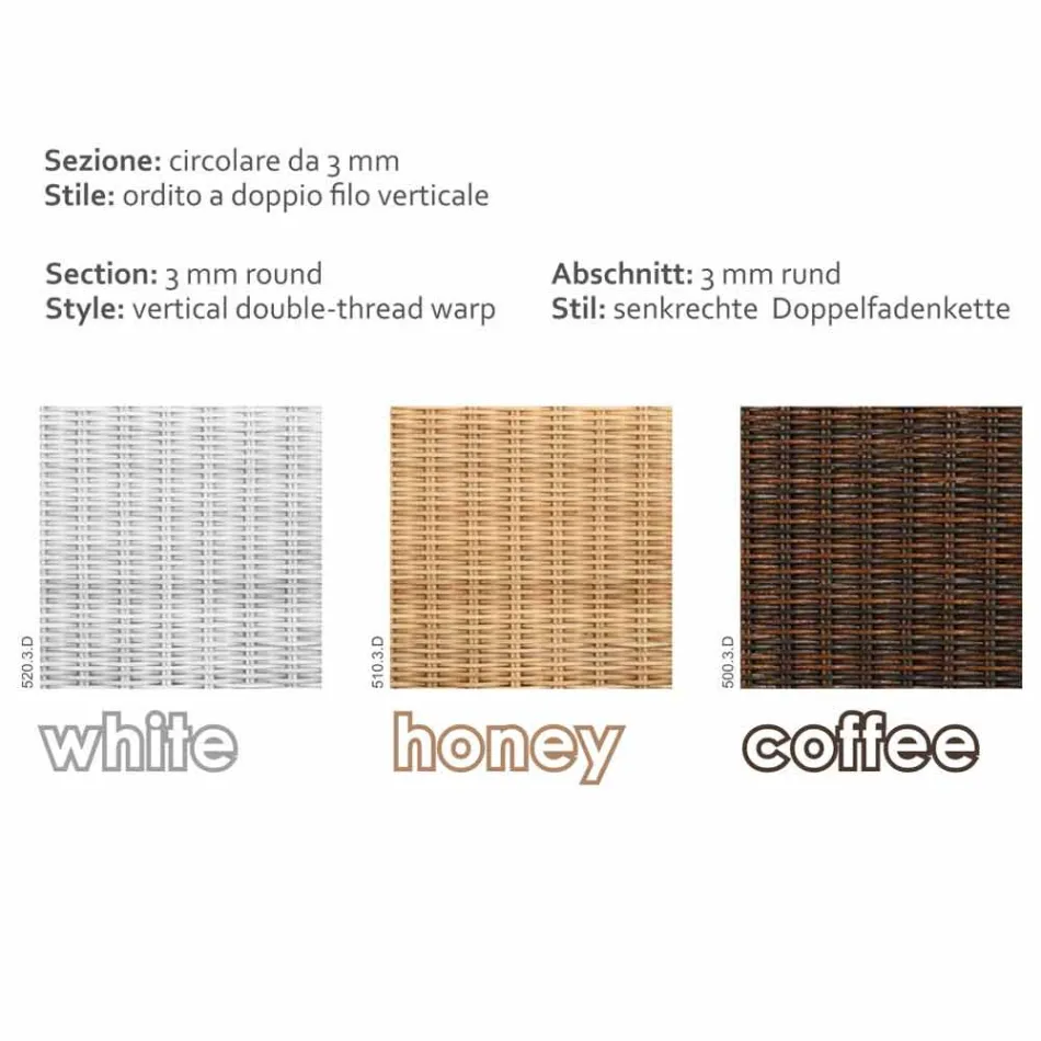 Coffee Garden 56x56 cm hand-woven polyethylene Chad Viadurini