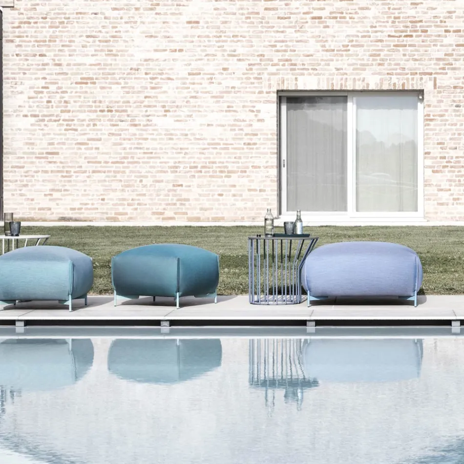 Garden coffee table in Hpl and painted metal with different finishes Made in Italy - Guerrino Viadurini