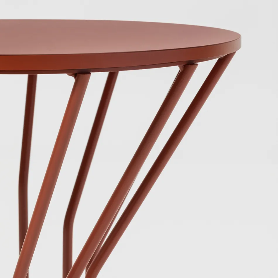 Garden coffee table in Hpl and painted metal with different finishes Made in Italy - Guerrino Viadurini