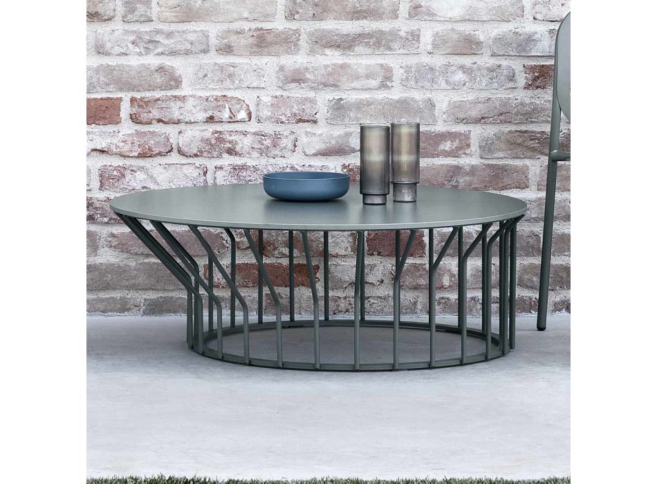 Garden Coffee Table in Hpl and Painted Metal Made in Italy - Guerrino Viadurini
