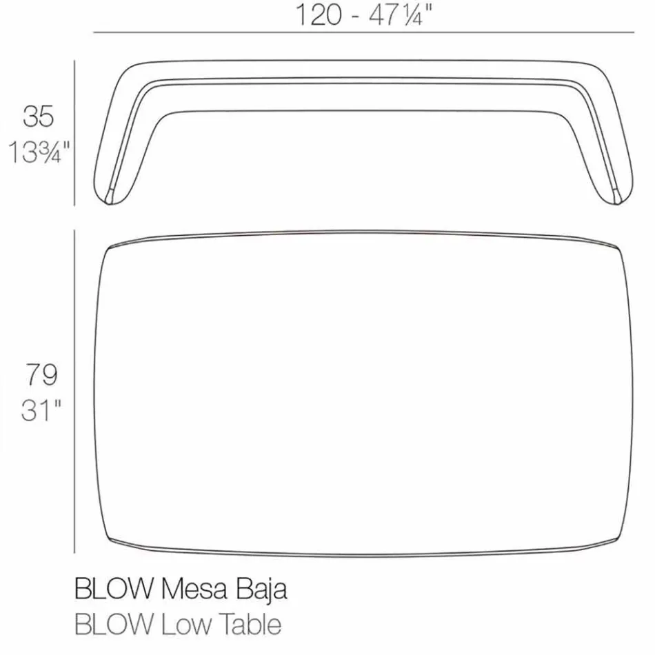 Blow by Vondom polyethylene garden table, modern design Viadurini