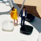 Modern Ufo garden table 100x100 cm by Vondom, in polyethylene Viadurini