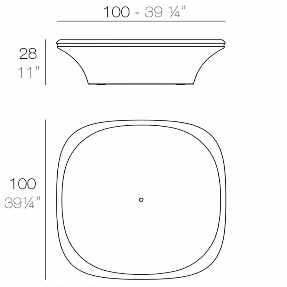 Modern Ufo garden table 100x100 cm by Vondom, in polyethylene Viadurini