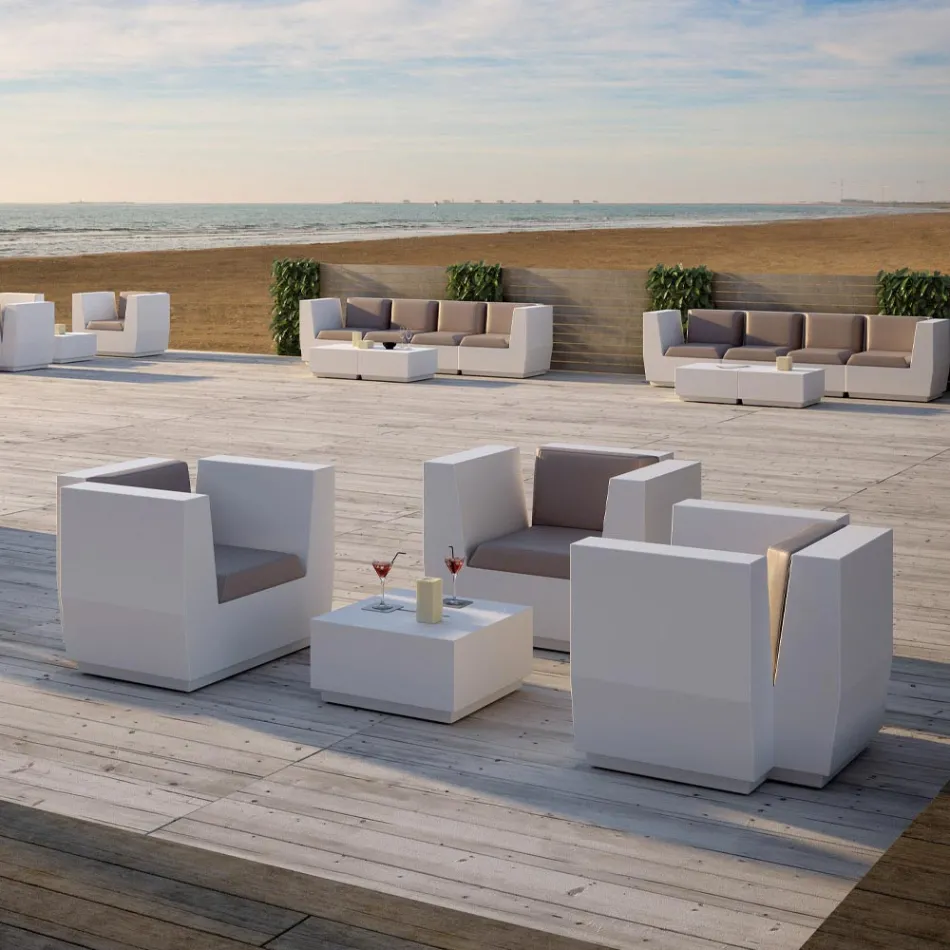 Square Garden Coffee Table in Polyethylene Made in Italy - Macao Viadurini