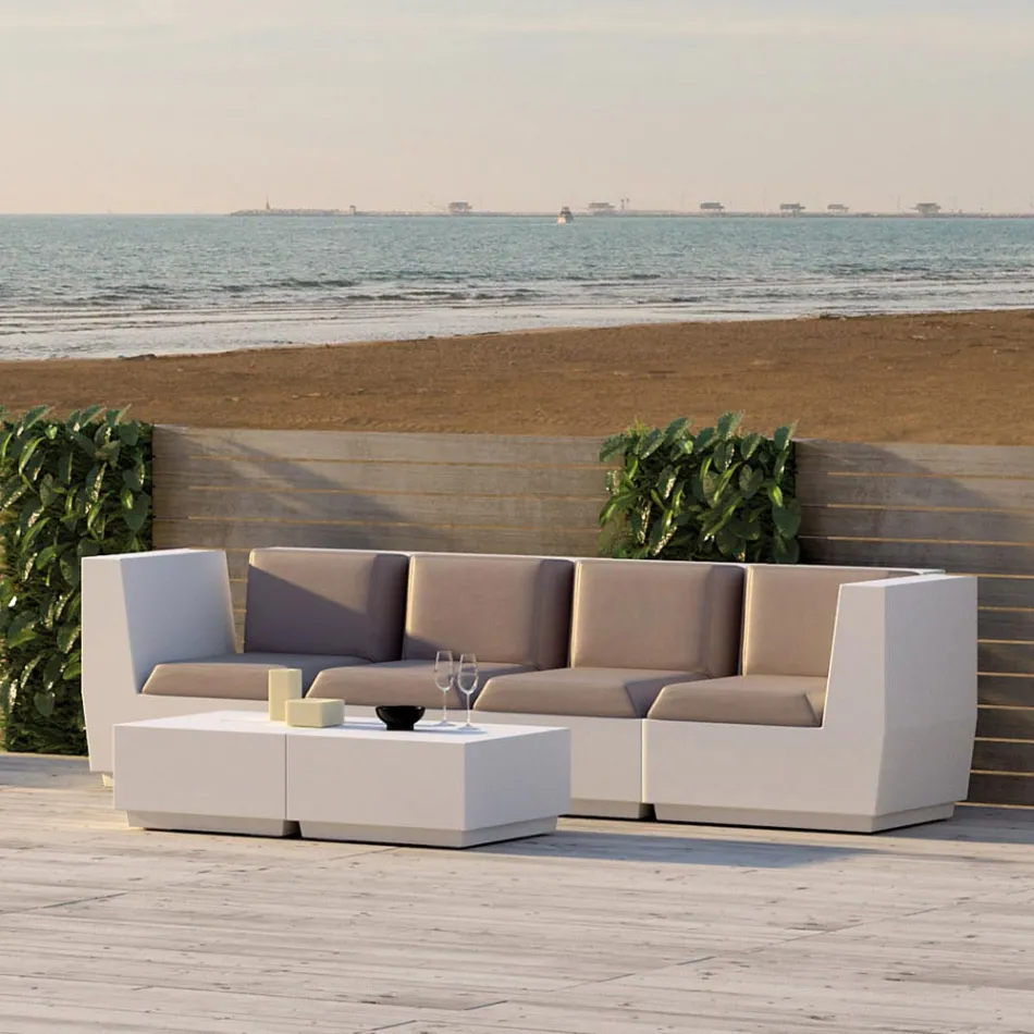 Square Garden Coffee Table in Polyethylene Made in Italy - Macao Viadurini