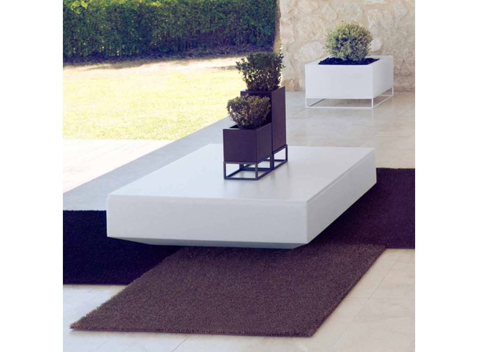 Square modern garden side table Vela by Vondom, in polyethylene Viadurini