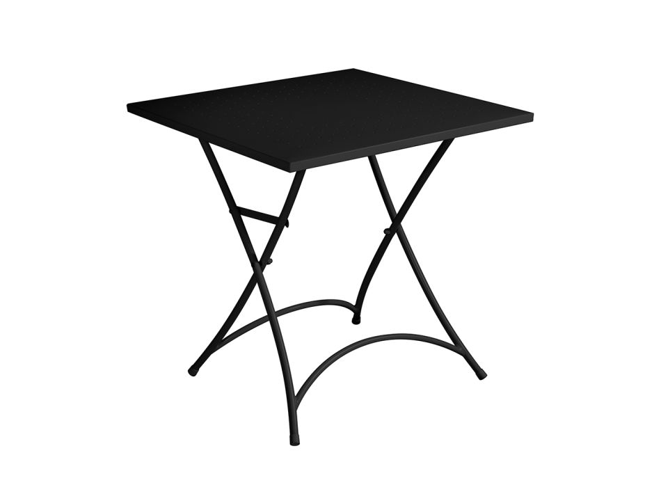 Folding Square Garden Coffee Table in Anthracite Gray Iron - Zoubiba Viadurini