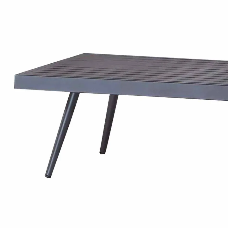 Rectangular Garden Coffee Table in Anthracite Painted Aluminum - Rasti Viadurini