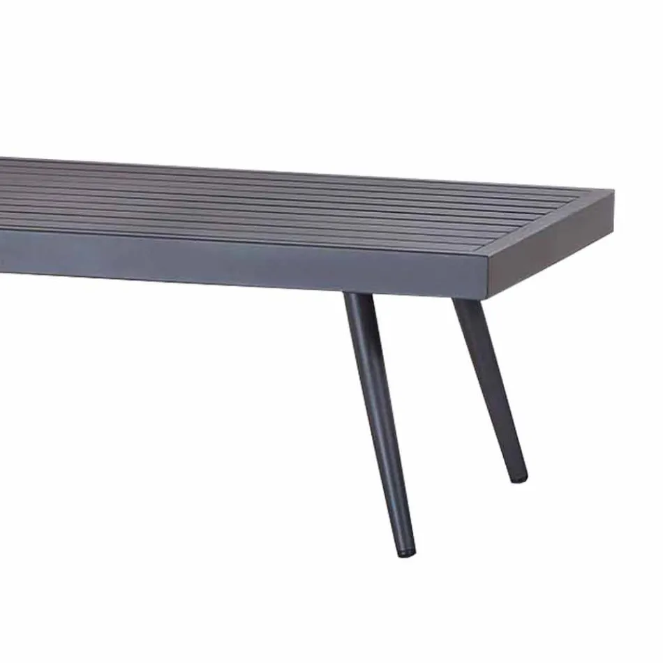 Rectangular Garden Coffee Table in Anthracite Painted Aluminum - Rasti Viadurini
