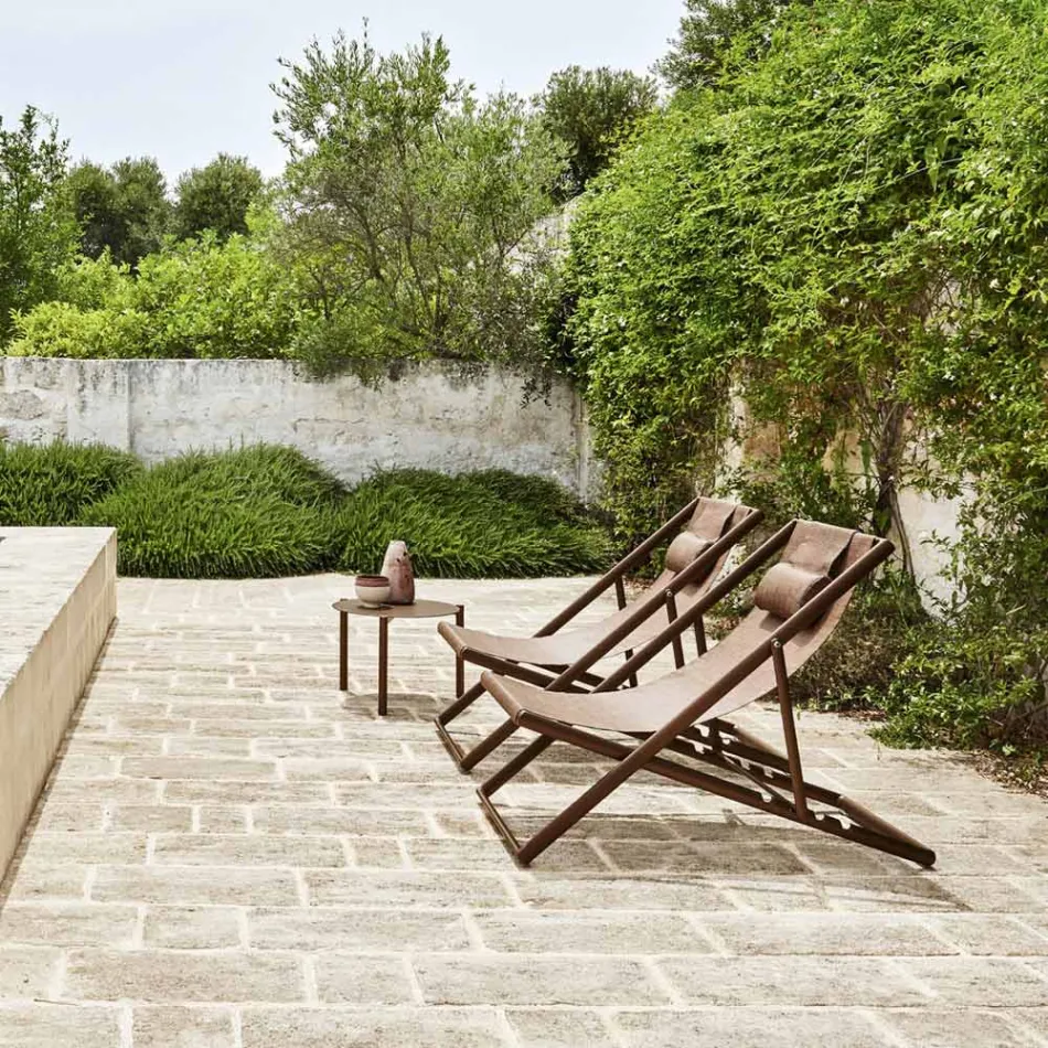 Round Garden Coffee Table in Painted Aluminum - Bahia by Varaschin Viadurini