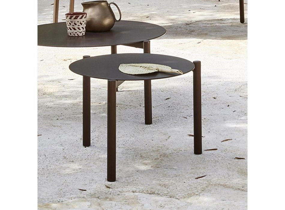 Round Garden Coffee Table in Painted Aluminum - Bahia by Varaschin Viadurini