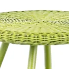 Round Garden Coffee Table in Designer Rattan, Diameter 52 cm - Favolizia Viadurini