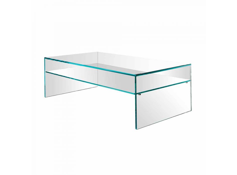 Bridge coffee table in extra-clear glass Made in Italy - Tifrana