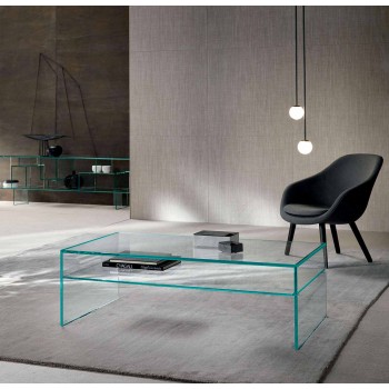 Bridge coffee table in extra-clear glass Made in Italy - Tifrana
