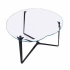 Artisan Coffee Table in Glass and Steel Made in Italy - Alicante Viadurini
