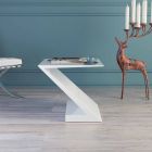 Table white modern design seating Zeta made in Italy Viadurini