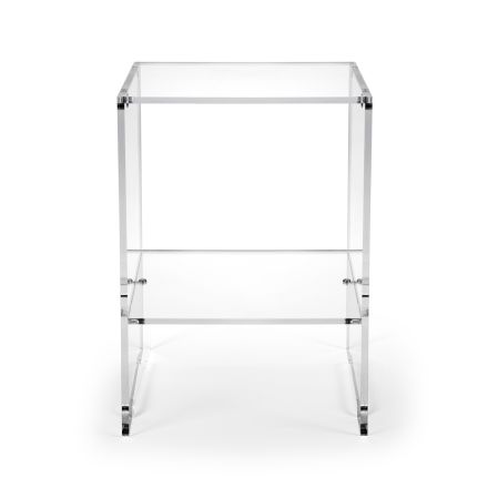 Coffee Table with 1 Shelf in Transparent Plexiglass Made in Italy - Mulan Viadurini