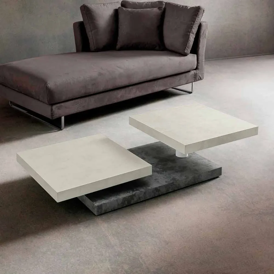 Coffee table with revolving tops in HPL Made in Italy, Precious - Paris Viadurini