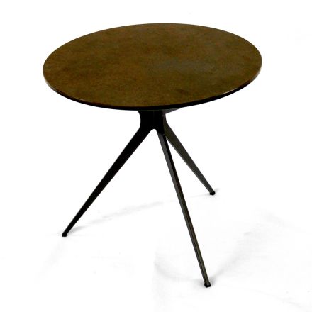 Coffee Table with Round Porcelain Stoneware Top Made in Italy - Siste Viadurini