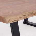 Homemotion Modern Coffee Table with Acacia Wood Top - Vinni Viadurini