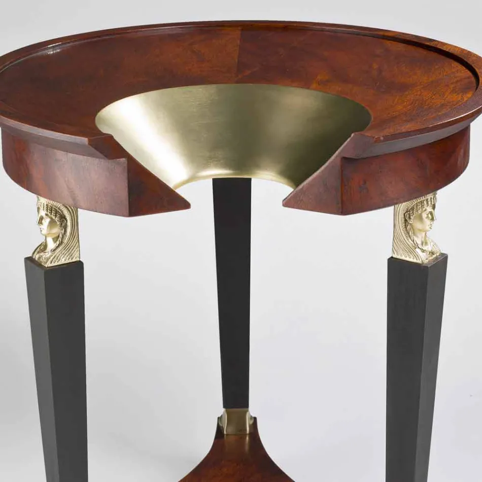 Coffee table with glass top and brass decorations, Venus Viadurini