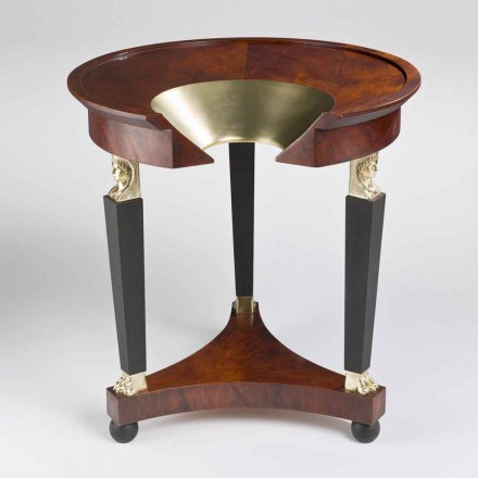 Coffee table with glass top and brass decorations, Venus Viadurini
