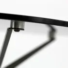 Coffee Table with Round Glass Top and 3 Legs Made in Italy - Siste Viadurini