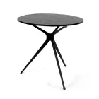Coffee Table with Round Glass Top and 3 Legs Made in Italy - Siste Viadurini