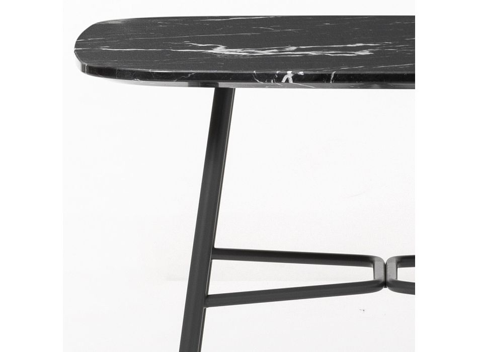 Coffee Table with Square Marble Top Made in Italy - Makino Viadurini