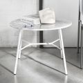 Coffee Table with Round Marble Top Made in Italy - Makino