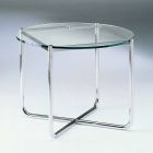 Coffee Table with Round Glass Top Made in Italy - Costanza Viadurini