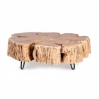 Homemotion Coffee Table with Shaped Top in Acacia Wood - Nabucco Viadurini