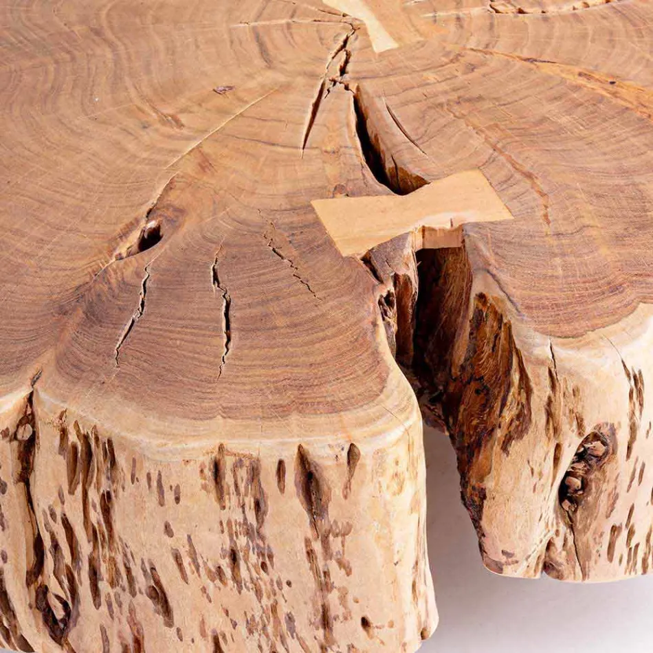 Homemotion Coffee Table with Shaped Top in Acacia Wood - Nabucco Viadurini